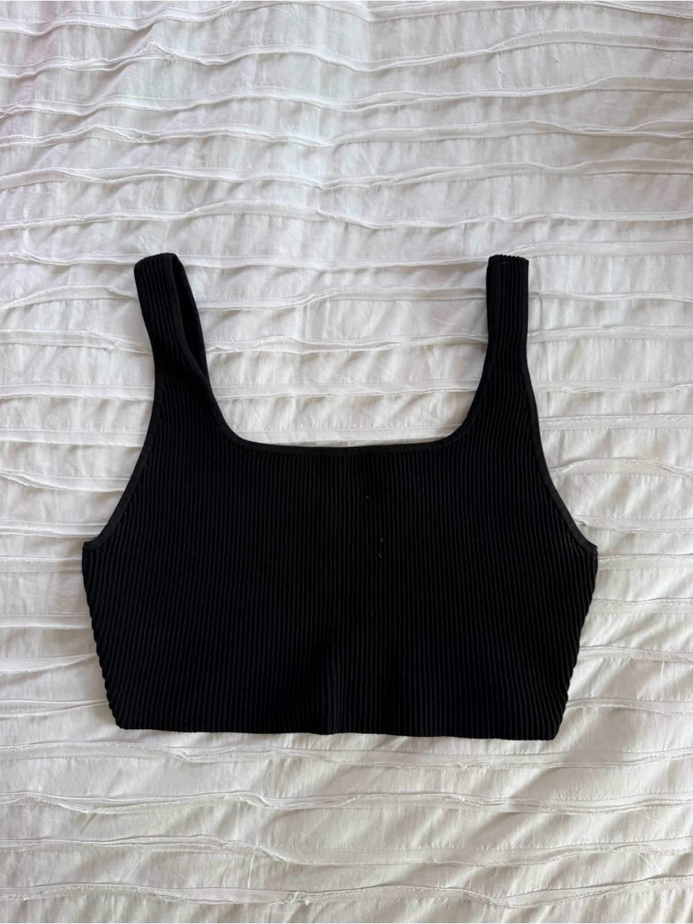 Aritzia Babaton Sculpt Knit Squareneck Cropped Tank in Black - Picture 5 of 5